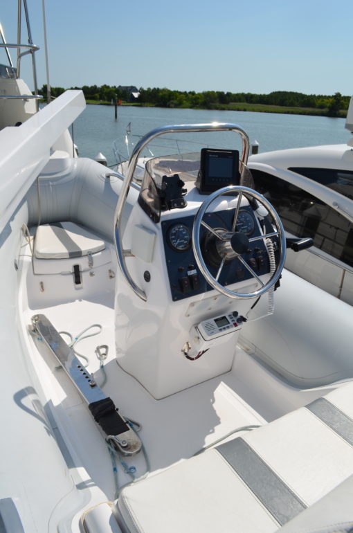 2010 Nordhavn 52 - Dirona - The Dinghy Driver's Seat Controls Steering Wheel