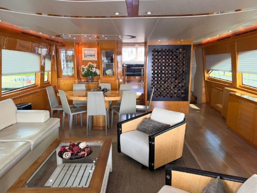 2006 Hatteras 80 Motor Yacht Sky Lounge DESTINY IV - The Saloon The Living Room 2