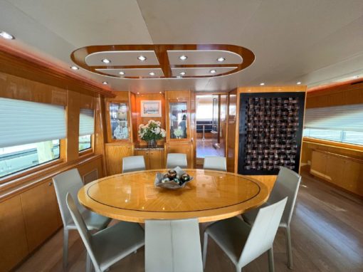 2006 Hatteras 80 Motor Yacht Sky Lounge DESTINY IV - The Mess Area The Dinette Dining Table
