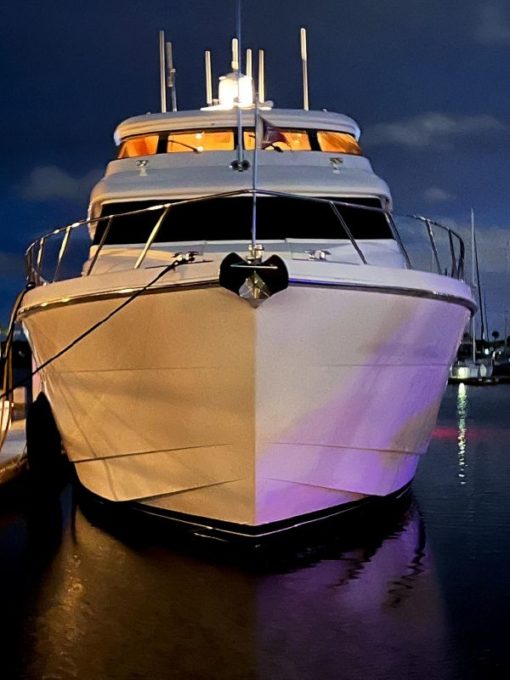 2006 Hatteras 80 Motor Yacht Sky Lounge DESTINY IV - The Bow The Front of the ship at night