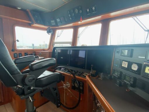 2005 Nordhavn 55 Trawler - Boreas - The Cockpit The Wheel The Boat Controls