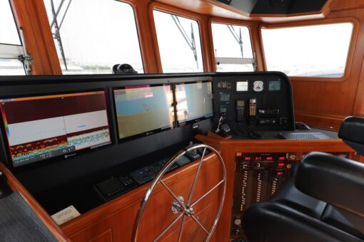 2011 Nordhavn 55 - Aquaholic - Yacht Controls - The Wheel - The Helm - The Cockpit