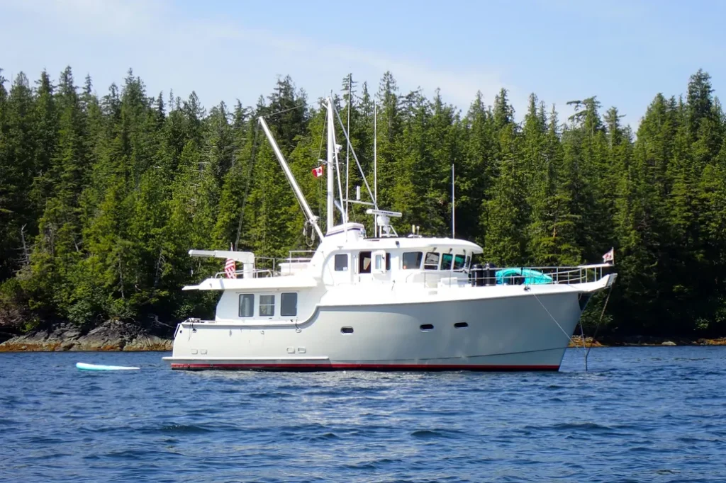 2003 Nordhavn 47 - Adagio - Starboard Profile at Anchor