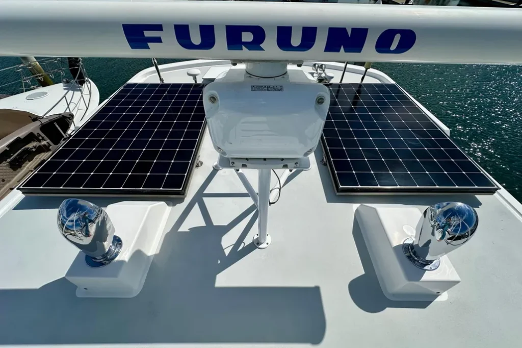 2003 Nordhavn 47 - Adagio - Boat Deck with Solar Panels and Furuno Radar