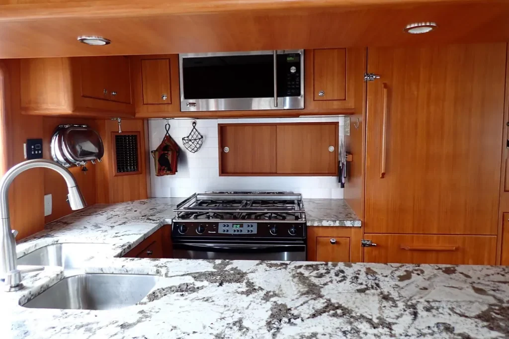 2003 Nordhavn 47 - Adagio - Galley Stove, Microwave, and Sink