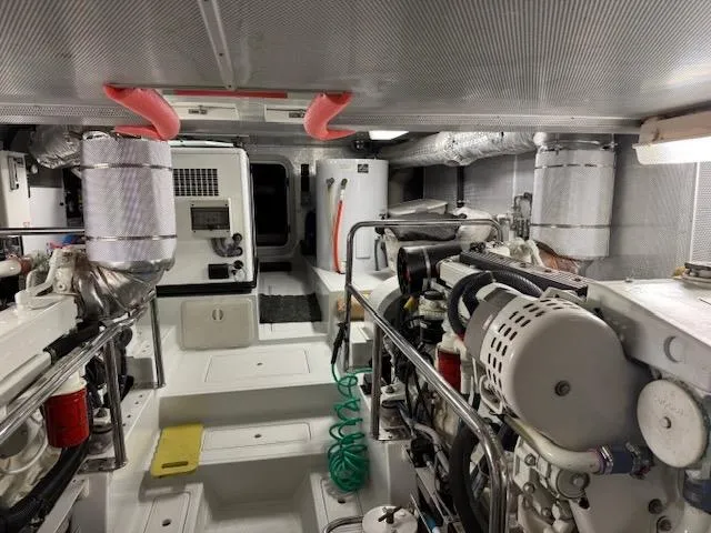 2011 Nordhavn 60 Trawler ONYXIA engine room with machinery and equipment