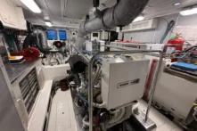 2006 Nordhavn 64 - KARIWA 28 - Engine room of a 2006 Nordhavn 64 yacht, featuring marine power systems and equipment.