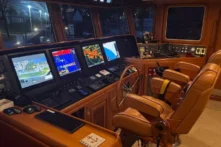2006 Nordhavn 64 - KARIWA 22 - Luxurious 2006 Nordhavn 64 yacht cockpit with advanced navigation systems and leather seating.